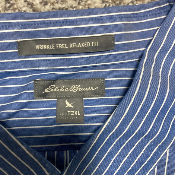 Eddie Bauer Blue Striped Casual Shirt - Picture 2 of 4